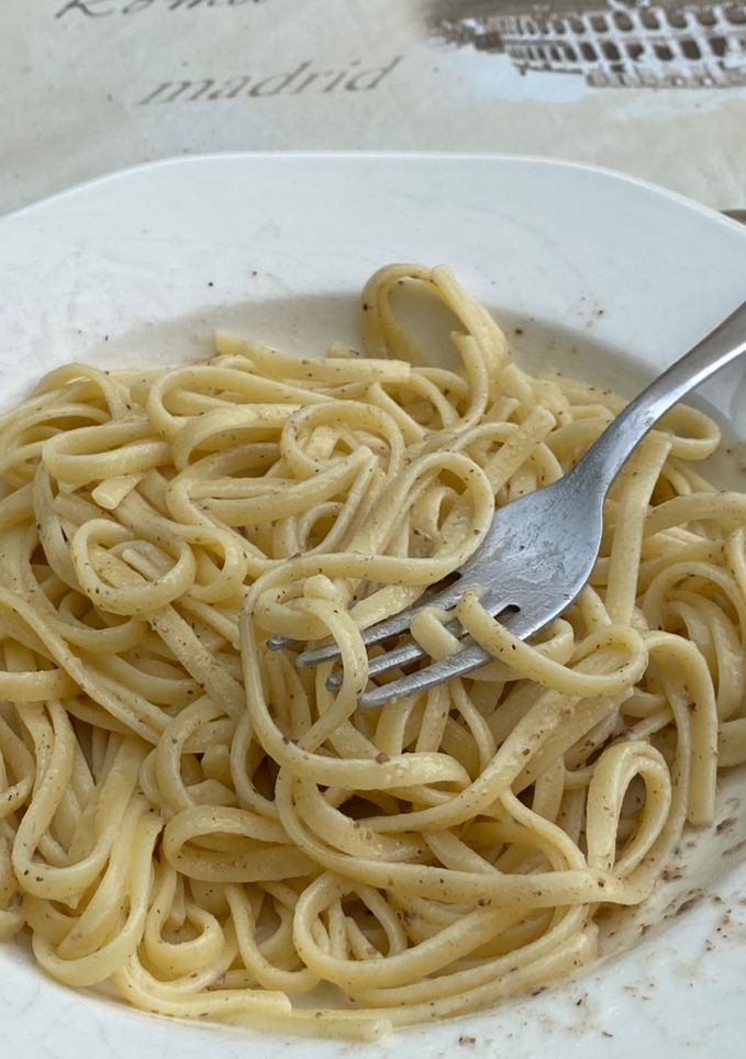 Una foto de Cacio e peppe tartufatto