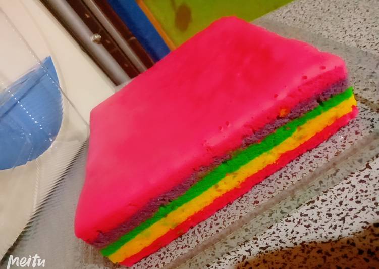 Resep Rainbow Cake Kukus Mudah Yang Lezat Kuebolu My Id