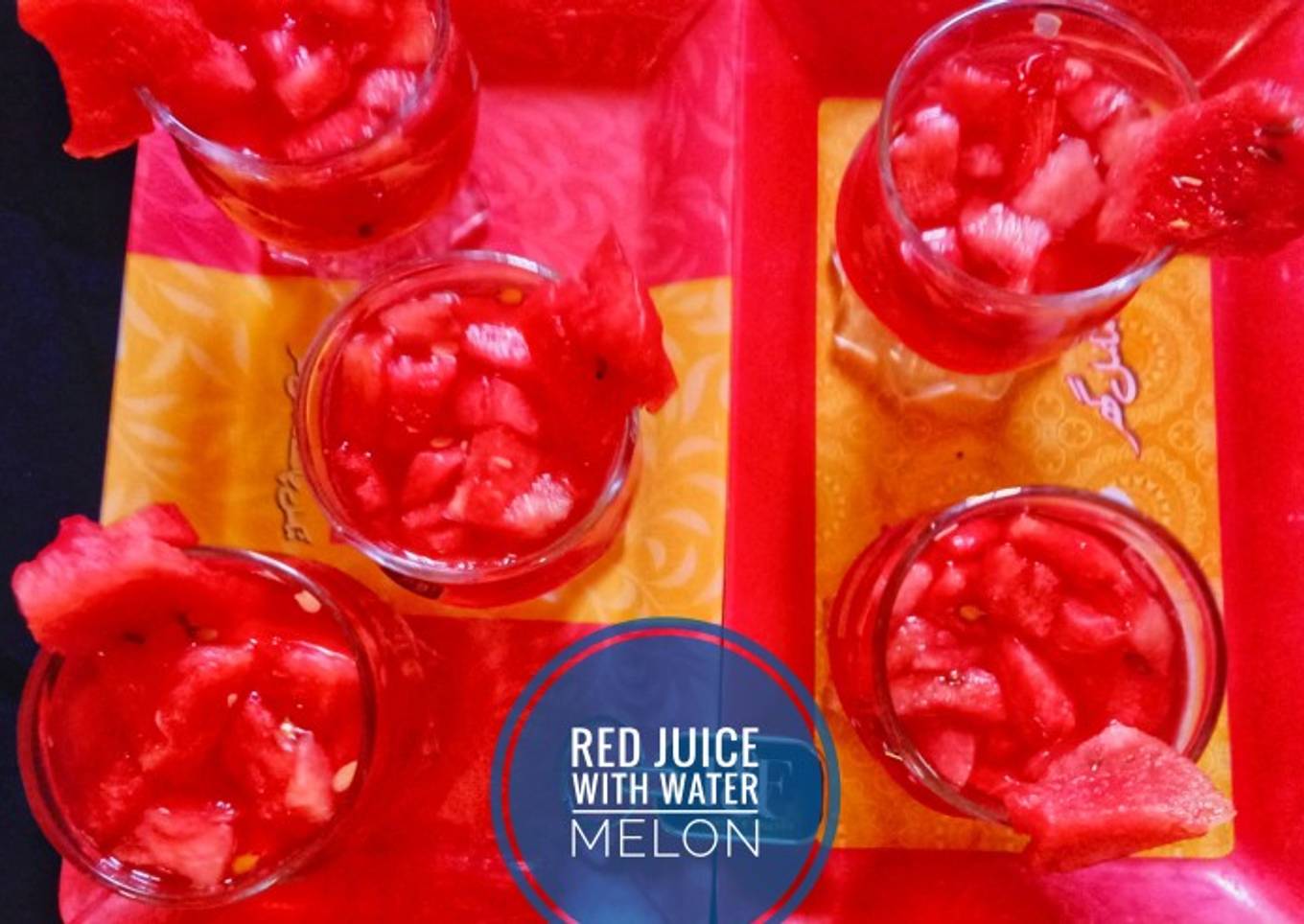 Street style water melon with red juice