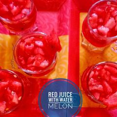 A picture of Street style water melon with red juice.