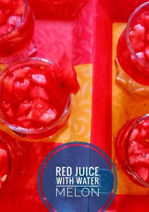 A picture of Street style water melon with red juice.