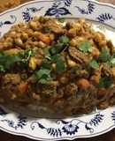 California Farm Boer Goat Stew with Red Lentils
