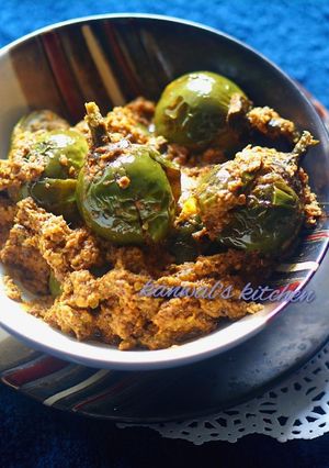 A picture of Sour brinjal curry haidrabad style.