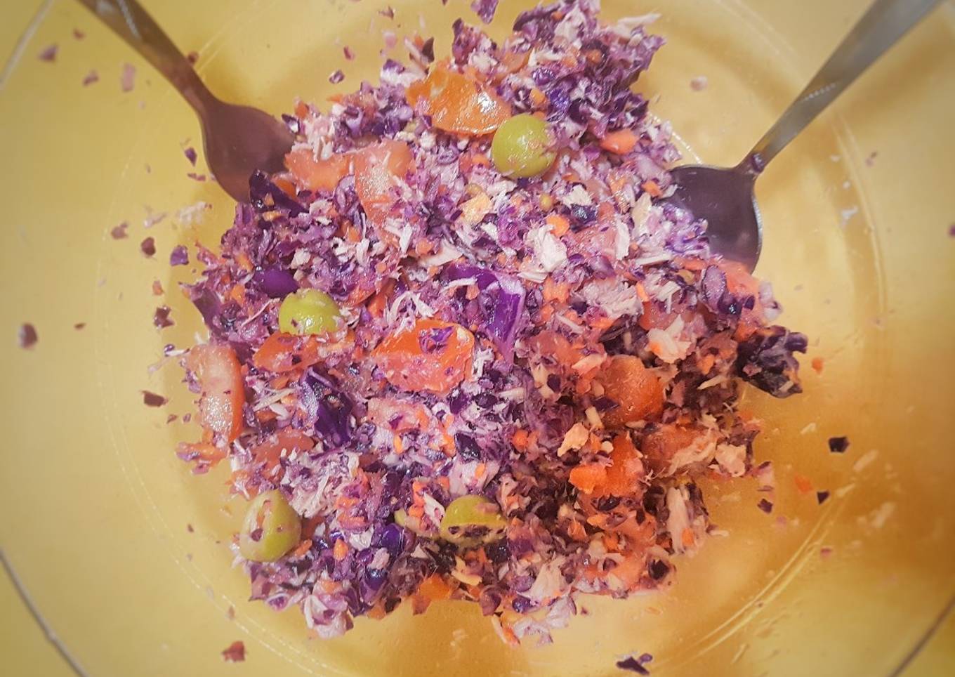 Ensalada de lombarda, zanahoria y tomate