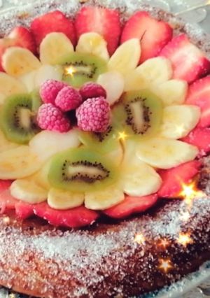 صورة لوصفة كيكة المول العجيب بالكريمة او الفواكه 🍒🍓🍌