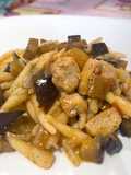 Fresh Trofie Pasta with Fresh Swordfish, Cherry Tomatoes, and Eggplant