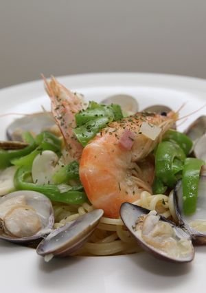 海鮮白醬pasta 的食譜成品照片