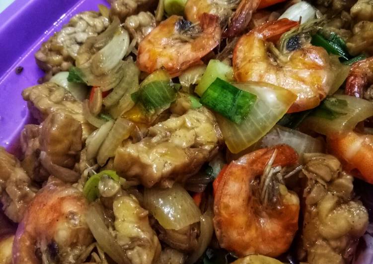 Cara mudah memasak Udang Tempe Saus Tiram yang sempurna