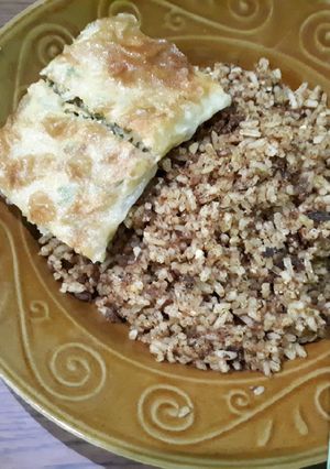 Foto resep Nasi goreng abon bumbu rendang simple