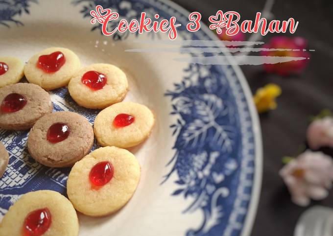 Cookies 3 bahan Ekonomis Tanpa Telur Tanpa Oven Tanpa Mixer