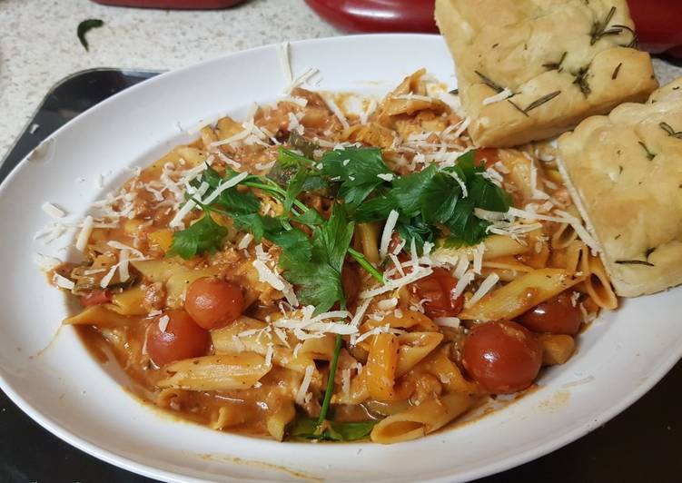 My Italian Chicken, Bacon Penne pasta Dish. π