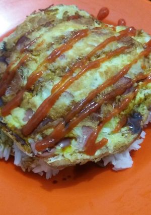 Foto resep Telor dadar soke (sosis keju)