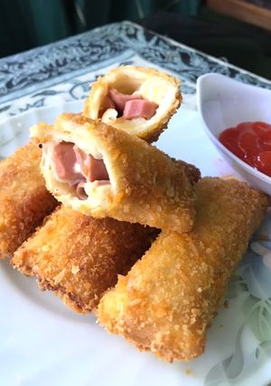 Foto resep Roti gulung isi smoked beef keju