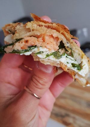 Une photo de Tresse feuilletée ricotta saumon épinards