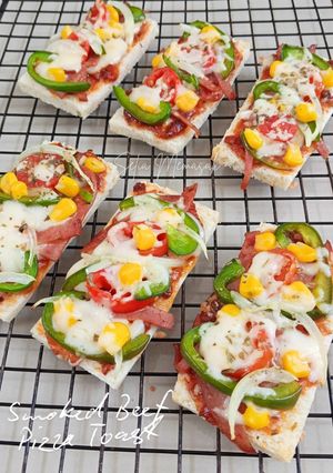 Foto resep Smoked Beef Pizza Toast