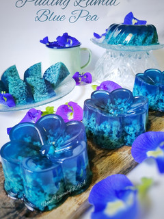 Foto resep Puding Lumut Blue Pea