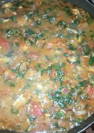 A picture of Smoked fish Stew nd Sausage.