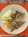 Pescado al horno con puré