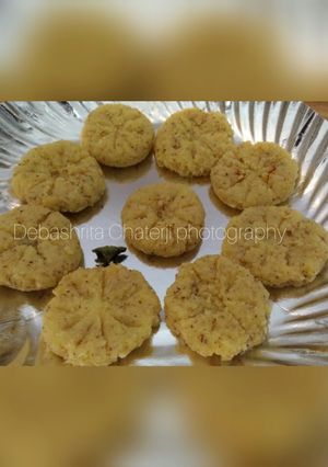 A picture of Narkel chhap Sandesh Coconut Sandesh.