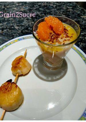 Une photo de Tartare de Saint-Jacques à la clémentine de Cyril Lignac