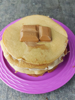 Foto resep Pancake Cokelat topping coklat anak kecil saja bisa buat