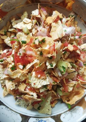 A picture of Papad chat.