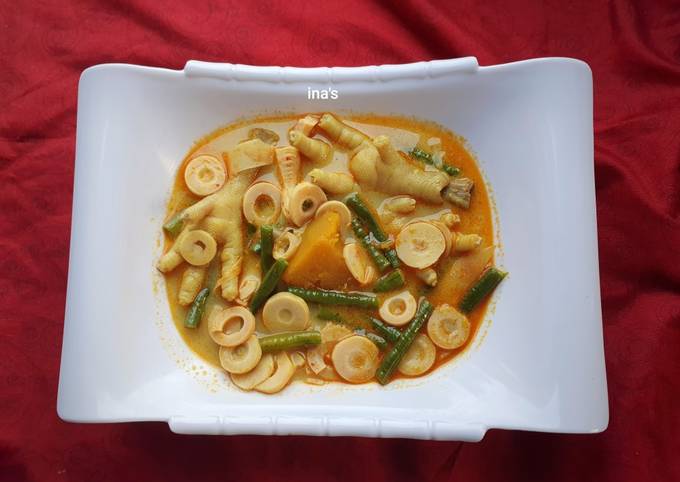 Cara mudah membuat Masak Santan Rebung Ceker dijamin nagih banget