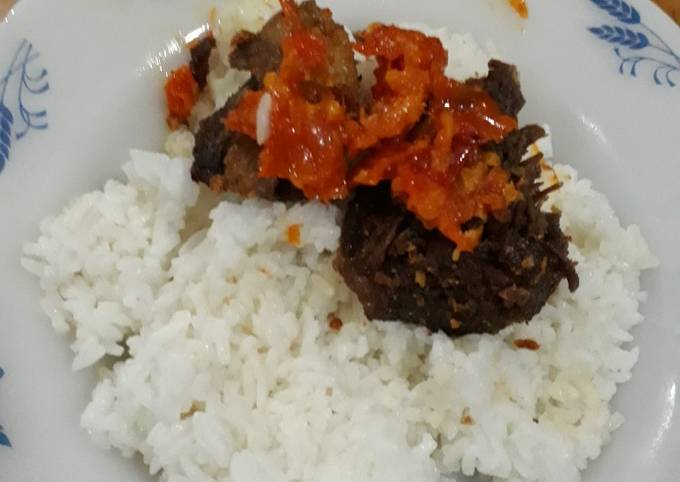 Daging empal sambal geprek