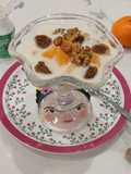 Yogur batido con mandarina y frutos secos