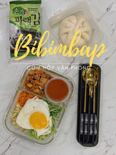Hình của món Bibimbap - Cơm Trộn Hàn Quốc.