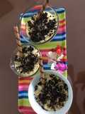 Postre de maicena con flauta y galletas oreo