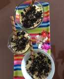 Postre de maicena con flauta y galletas oreo