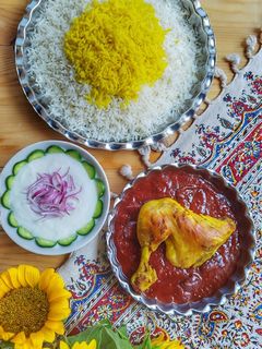 عکسی از دستور مرغ با سس زرشک