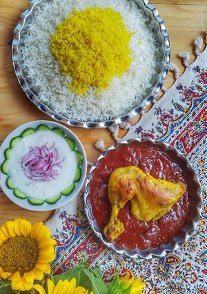 عکسی از دستور مرغ با سس زرشک