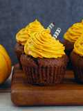 Chocolate Muffins, Squash Cream Topping