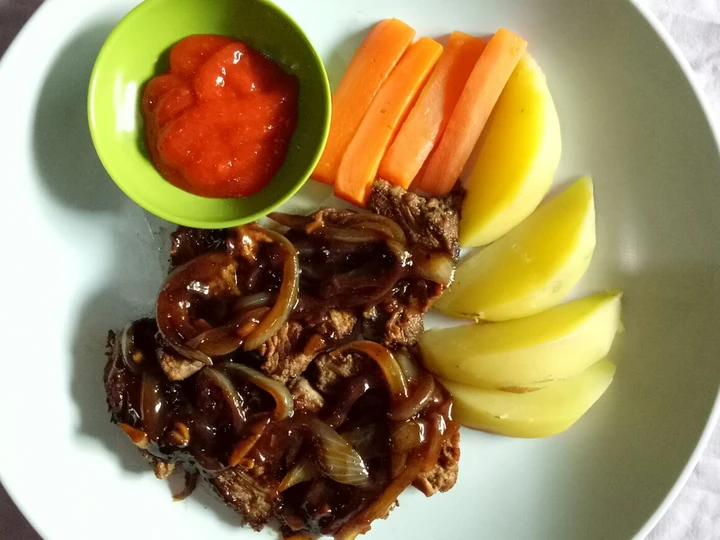 Cara Gampang Membikin Resep Beef steak with black pepper sauce yang Bikin Ngiler Anti Ribet, Bisa Manjain Lidah