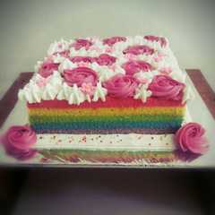 A picture of Rainbow cake (steamed).