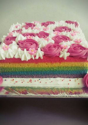 Foto resep Rainbow cake (steamed)