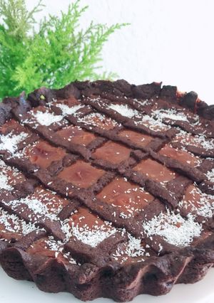 Una foto de Pastafrola de chocolate y dulce de leche 🤯💘🔥