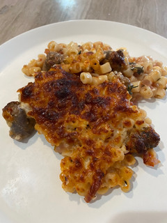 A picture of Sausage pasta bake.