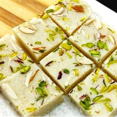 A picture of Fresh Coconut Barfi / Nariyal Barfi - South Indian Style.
