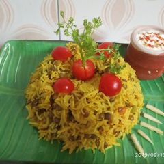 Masoor veg pulao A picture of Masoor veg pulao.