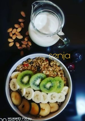 Foto resep Susu almond dan granola