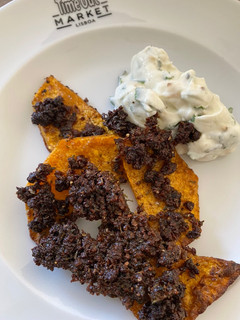 A picture of Crusted Butternut with yogurt dip.