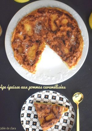 Une photo de Crêpe épaisse aux pommes caramélisées ou Matefaim #février