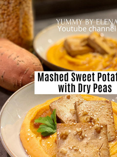 A picture of Healthy Mashed Sweet Potatoes with Dry peas.