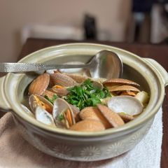 Sake Steamed Clams A picture of Sake Steamed Clams.