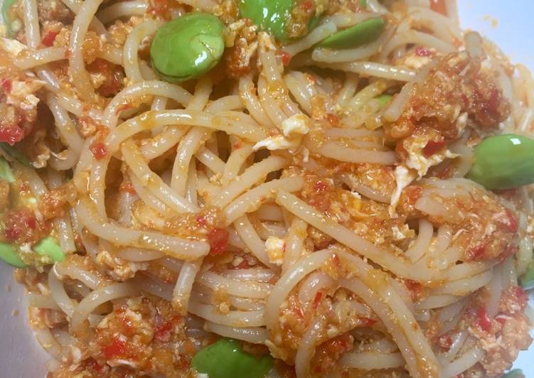 Resep Spaghetti Bumbu Balado Pete Telor, Bisa Manjain Lidah