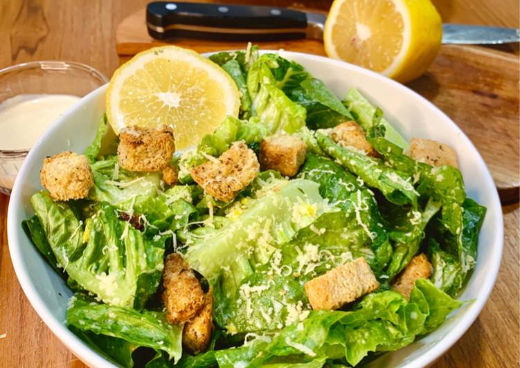 Ceasar Salad, with homemade dressing!