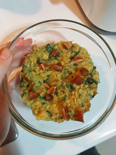 Una foto de Gachas saladas de avena al curry